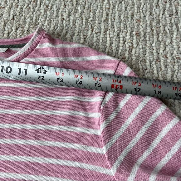 Boden Pastel Pink Striped Cotton Blouse With Ruffle Sleeves - Picture 8 of 13